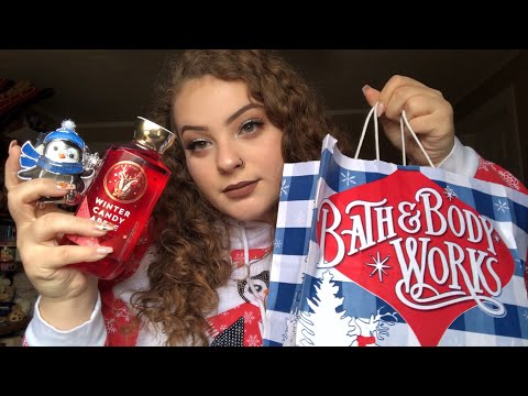 ASMR Holiday Bath & Body Works Haul ❅ (Whispering, Tapping)