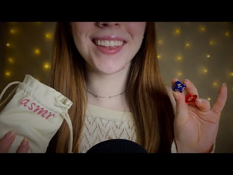 ASMR ☁︎ Relaxing Whispers & Tingly Dice Sounds (DnD, fabric sounds, tapping, over explaining)