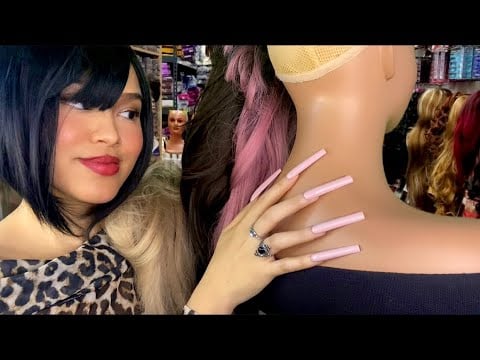 ASMR Jersey Girl Plays W/ Your Hair (Wig Try-On) + Scalp & Back Scratch @ Wig Shop Roleplay