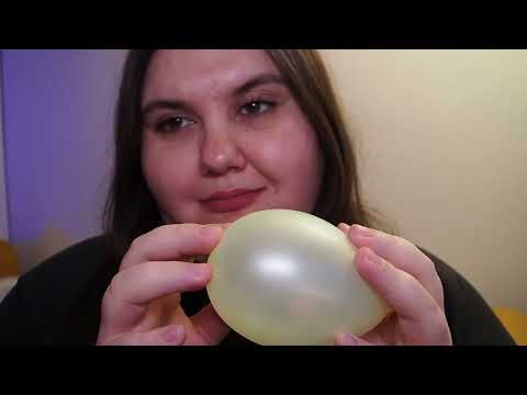 ASMR: Touching a yellow ball with my fingers | Short trigger sounds