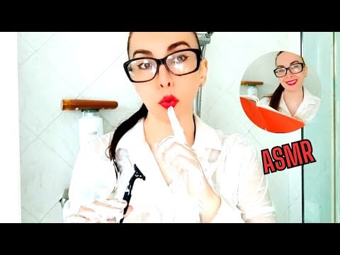 ASMR WETCLOTHES: your secretary shaves your beard in the shower at your office - shave foam