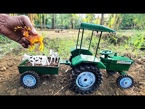 Muddy Auto Rikhshaw And Tractor Help JCB And Water Jump Muddy Cleaning | Tractor cow loading jcb
