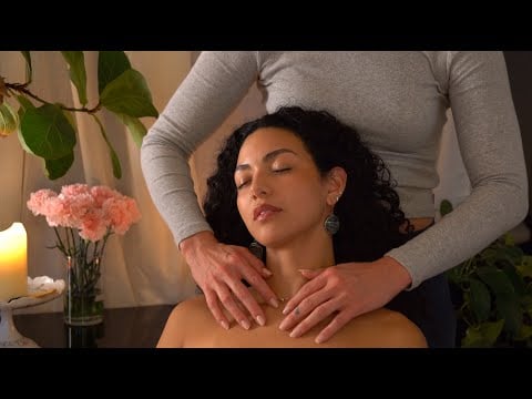 ASMR Real Person Hair Play, Separating Curls & Oil Massage w Amber -- She Falls Asleep 💕 (Whisper)