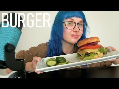 ASMR Eating A Cheeseburger & Cucumber 🍔