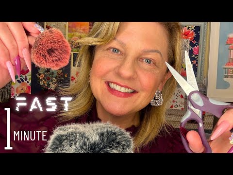 ASMR | Doing Your Hair AND Makeup FAST in 1 Minute for Graduation!! | Scissors, Brushing, & Makeup ✨