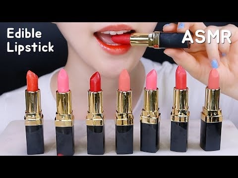 EDIBLE LIPSTICK ASMR EDIBLE LIPSTICKS CHOCOLATE ASMR 먹는 립스틱 먹방 ASMR