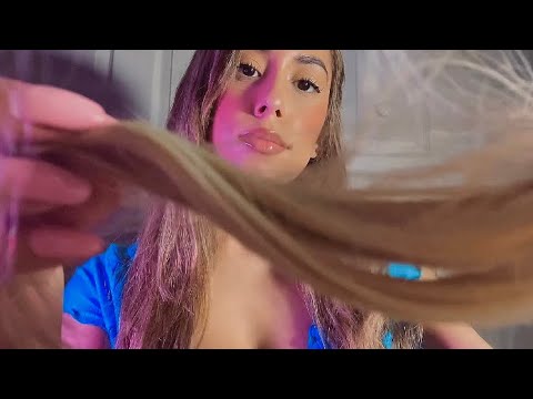 ASMR Hair play, Curling Your Hair RP