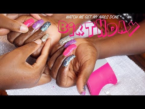 BIRTHDAY DESIGN ASMR ACRYLIC NAILS