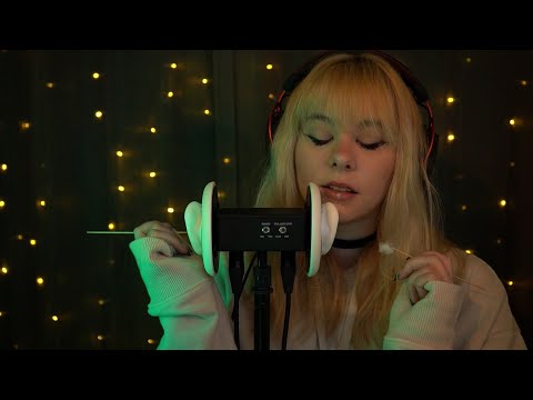 ASMR | soft Ear Cleaning & semi Unintelligble Whispering - fireplace ambience