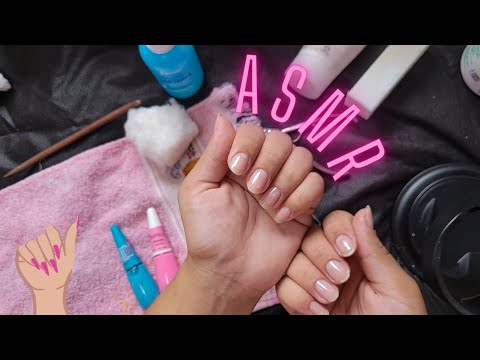 ASMR FAZENDO AS UNHAS | SONS de BOCA + SONS de CHUVA ☔️ 👅🤤😴