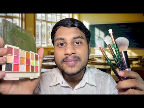 ASMR Your Classmate Gives You a Relaxing Skincare & Makeup Session 😴