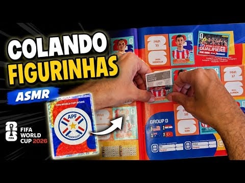 ASMR COLANDO FIGURINHAS NO ÁLBUM DA COPA 2026