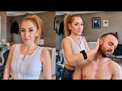 💈REFRESH & CALM DOWN w/ TURKISH LADY BARBER’S ASMR BARBERSHOP SESSION HEAD MASSAGE & BACK SCRATCHING