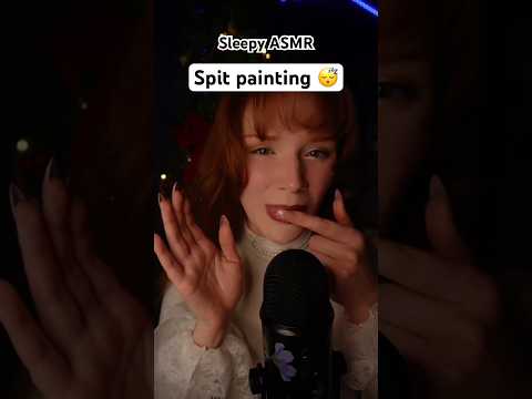 Spit painting asmr😴Cut from Live✨Full recording 👆🏻Mouth sounds, Facw touching 💆‍♀️