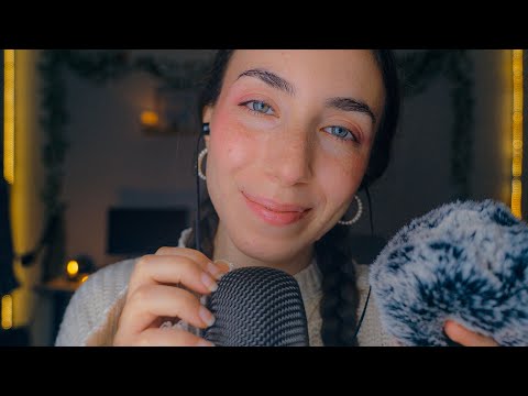 ASMR Gentle Mic Brushing/scratching & mouth sounds | No talking