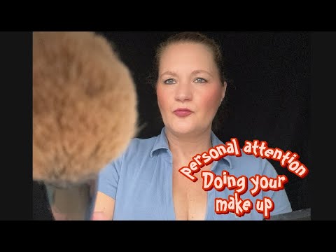 ASMR Roleplay doing your Makeup Mouth Sounds & Visual Triggers - Face Brushing, Personal Attention