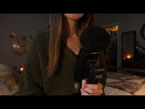 ASMR | Mic Blowing & Face Brushing for Sleep - whispering, Shh, It's Okay, Fireplace sounds, 1 Hour