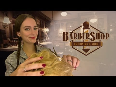 relaxing ASMR barbershop | whispers, shaving foam, haircut (roleplay)