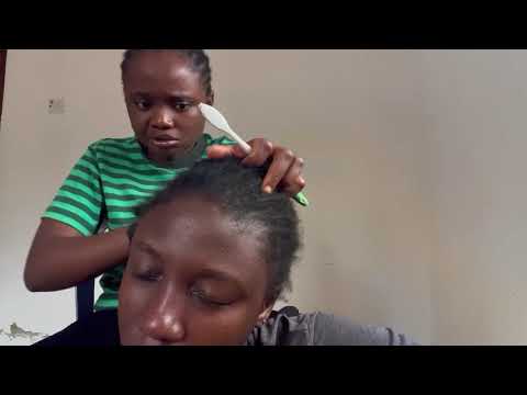 ASMR RELAXING SCALP SCRATCHING WITH FAKE FLAKES REMOVAL 
