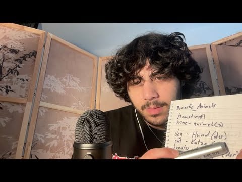 ASMR Teaching You German basics on different kinds of Animals (whispered)
