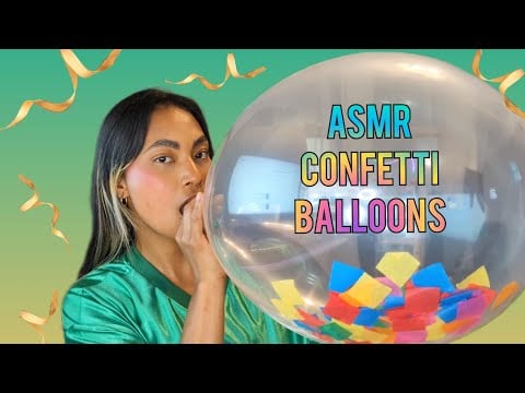 ASMR Blowing Up Dollar Tree Confetti Balloons , Squeaky Latex Sounds