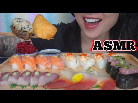 ASMR SASHIMI NIGIRI SUSHI (EATING SOUNDS) NO TALKING | SAS-ASMR