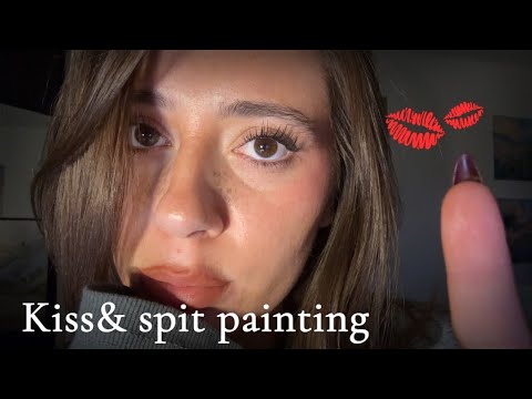 ASMR / Tingly Kiss Painting / Spit Painting & Words Of Affirmation ❤️✨