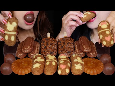 ASMR CHOCOLATE CRUNCH BAR, DISNEY BANANA CAKES, HONEY YAKGWA, CHOCOLATE BALLS, REESES ICE CREAM 먹방