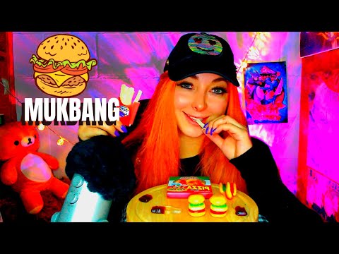 🍔ASMR MUKBANG | COMIENDO GOMITAS DE COMIDA RAPIDA 🍟🌭🍕