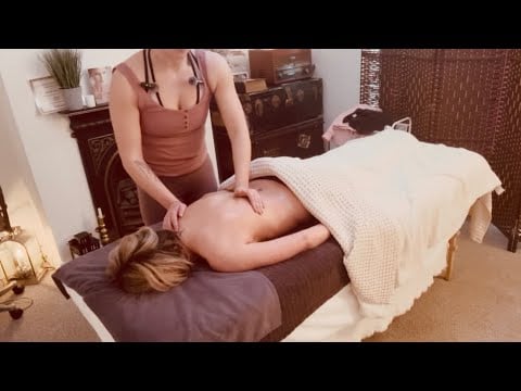Back massage and ASMR soft spoken meditation 