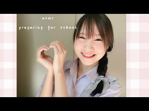 asmr + vlog preparing for school 🏫💗 เตรียมตัวไปโรงเรียนกันเถอะ { thai asmr }
