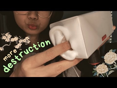 fast and aggressive asmr | continuing to destroy my sr3d (ear digging with nails only)