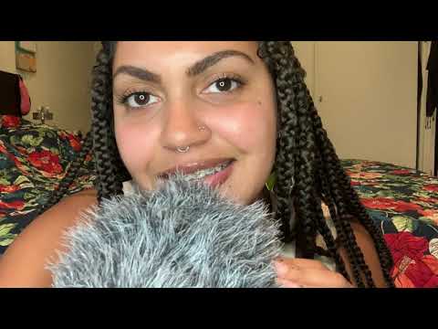 ASMR Tingly Mouth Sounds (Mic Rubbing/Scratching,  Inaudible Whispering, Minimal Talking)