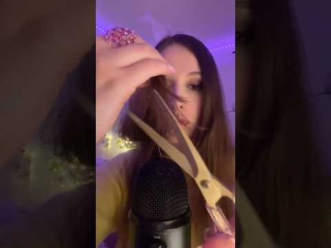 ASMR coupe maison 💇🏻‍♀️✂️✨ #asmr #scissors #mouthsounds #tinglesounds