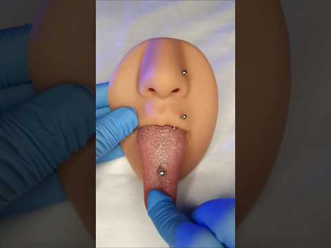 Parte 3 | colocando seu piercing na 👅 #asmr #piercing #relax