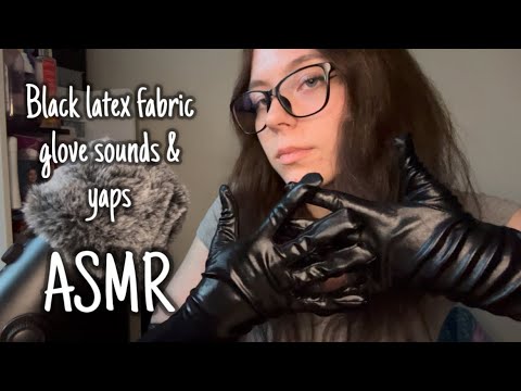 ASMR Black fabric latex gloves | Fabric sounds and yaps