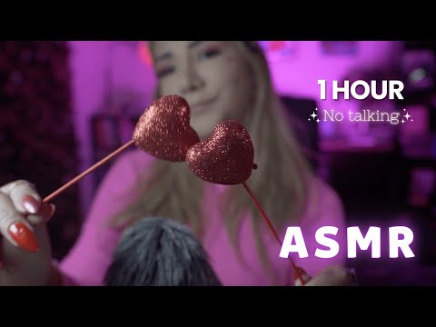 ASMR 1 HORA 💖 | Tapping, Scratching y Sonidos Relajantes con Objetos de San Valentín 💘🌹 (NO TALKING)