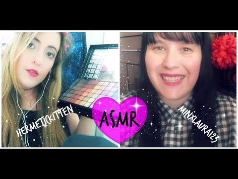 ASMR Let me do your MAKE UP  ft. Minxlaura123 *Whispers & Sounds*