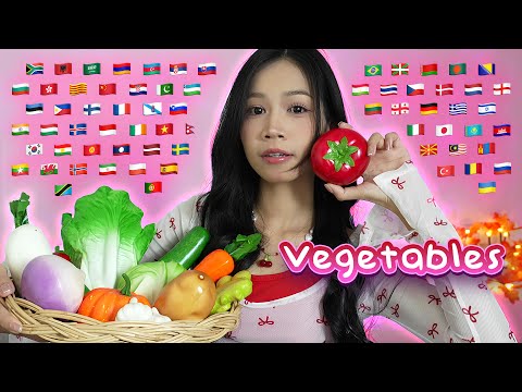 ASMR Whispering 12 Vegetables in 70 Languages 🥬🍅🥕🫚 Relaxing Words, Learning ASMR
