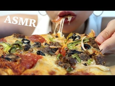 EATING  Pizza Sounds | ASMR crunchy eating mouth sounds