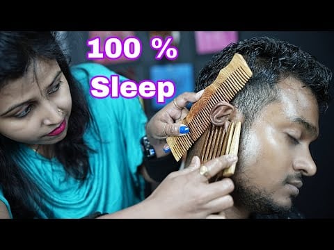 Wooden Comb ASMR Massage | Barber Girl Chaitali Doing ASMR Head Scratching Massage With Lots Of Oil