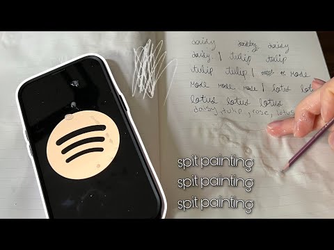 ASMR SPITTY SPIT PAINTING WRITING TRIGGER WORDS + SPOTIFY TRIGGER