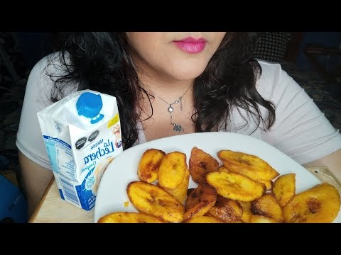 ASMR Plátano frito con lechera