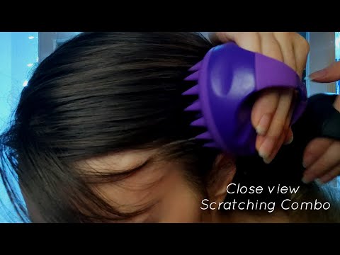 ASMR Scratching Combo | Brain Massage, Head, Chest, Back, Leg & Feet Scratches - No Talking