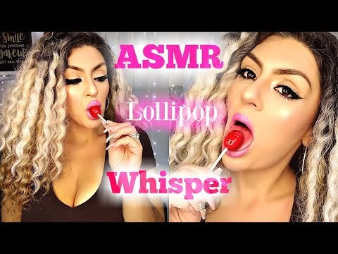 ASMR (Up-Close Whisper) Lollipop Licking Chewing Gum