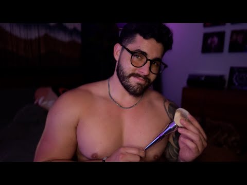 ASMR Cute Boyfriend Face Tickles For Sleep - Male ASMR Roleplay