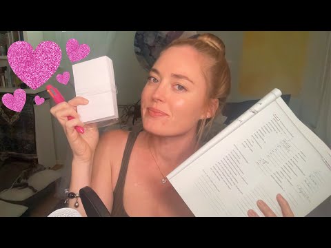 ASMR 🩵 Amerikanerin schreibt deutsche Wortübersetzungen mit einem neuen Paillettenstift 💖✨🖊️