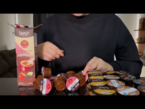 ASMR: UNBOXING + ORGANIZANDO MINHAS CÁPSULAS DE CAFÉ