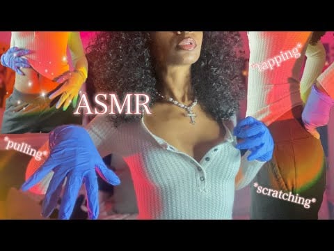 ASMR Fabric Scratching with Blue Latex Gloves 🧤 💙✨