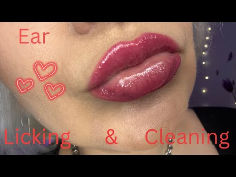 ASMR ❤️ Ear Licking | Tongue Fluttering | Dry Ear Massage | Ear Cleaning